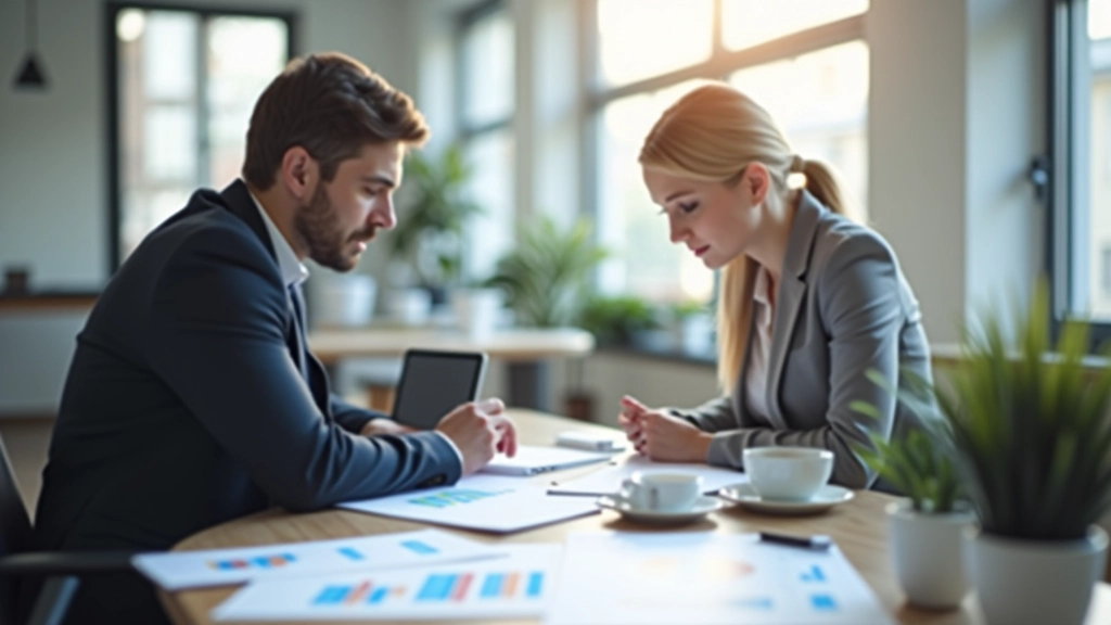 Finanční poradce vysvětlující hypotéku klientům