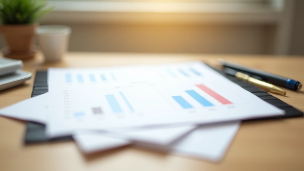 Osobní finance, notebook s grafy a kalkulačka na stole